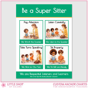 Be a Super Sitter Classroom Anchor Chart Poster