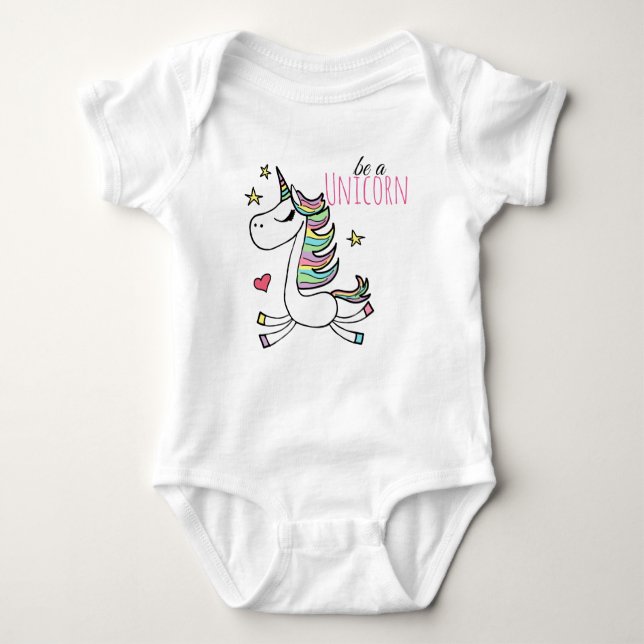 Be A Unicorn Baby Jersey Bodysuit (Front)