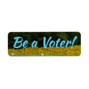 Be A Voter - Sunflowers Return Address Label