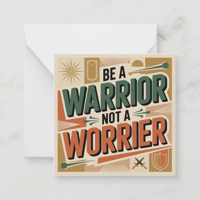 Be A Warrior, Not A Worrier Card (Front)