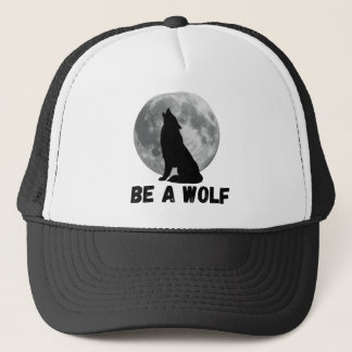 be a wolf design t-shirt trucker hat