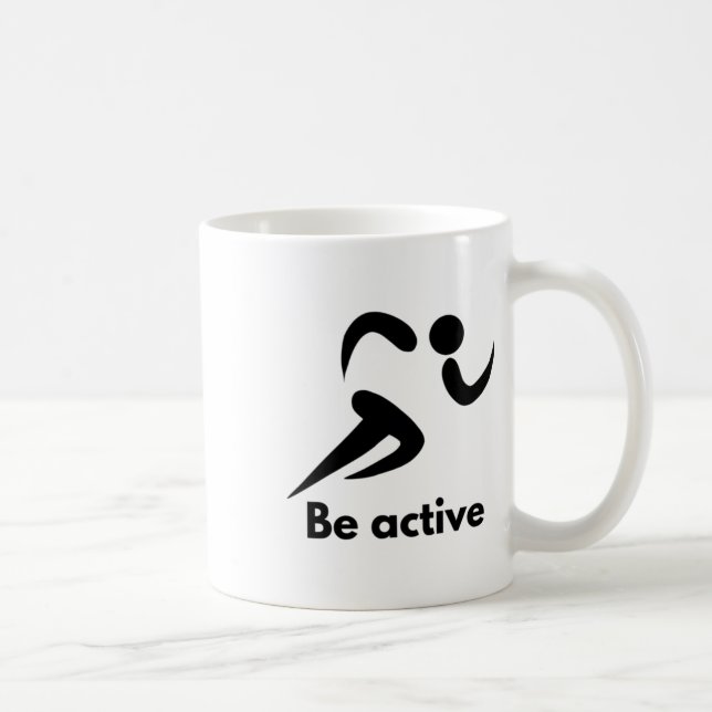 Be Active – Run For Wellness Sticker  Coffee Mug (Right)