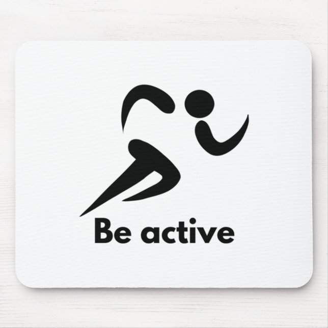 Be Active – Run For Wellness Sticker  Mouse Pad (Front)