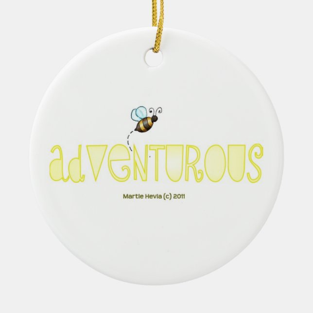 Be Adventurous - A Positive Word Ceramic Tree Decoration (Front)