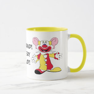BE AFRAID! Big Eared Clown Ceramic Mug