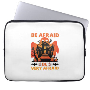 Be Afraid Very Halloween Haunted House Pumpkins_1 Laptop Sleeve