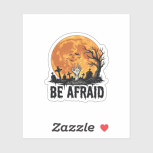 Be Afraid Vintage Halloween Graveyard Vector Desig