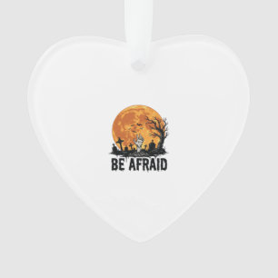 Be Afraid Vintage Halloween Graveyard Vector Desig Ornament