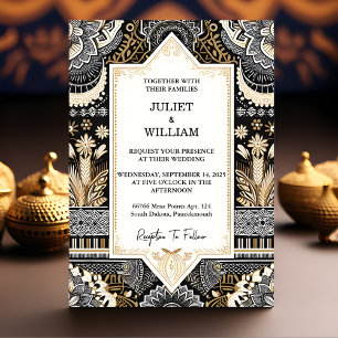 Be African Ghana Brown Traditional Nigeria Wedding Invitation