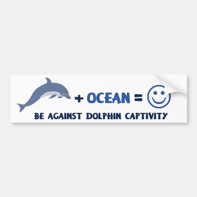 BE AGAINST DOLPHIN CAPTIVITY BUMPER STICKER (Front)
