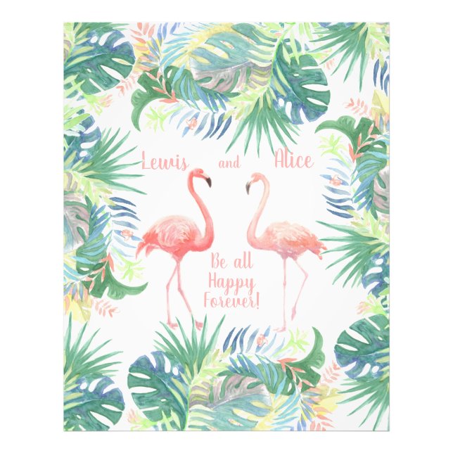 Be all Happy Forever! Fairy Tale Two Pink Flamingo Photo Print (Front)