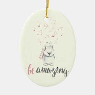 Be Amazing Music Bunny Ceramic Tree Decoration