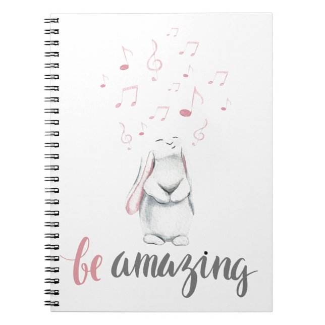 Be Amazing Music Bunny Notebook (Front)