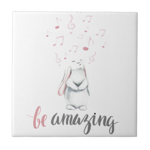 Be Amazing Music Bunny Tile