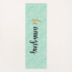 Be Amazing Quote Blue Yoga Mat