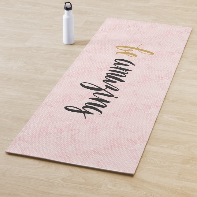 Be Amazing Watercolor Pink Yoga Mat (In Situ)