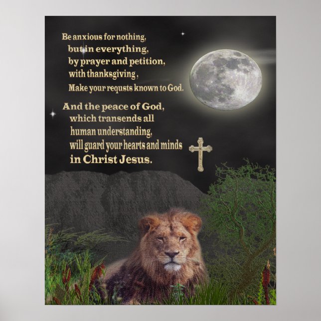 Be anxious for nothing christian poster (Front)