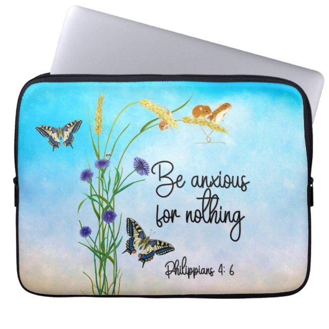 Be anxious for nothing Philippians 4:6 15 Laptop Sleeve (Front)