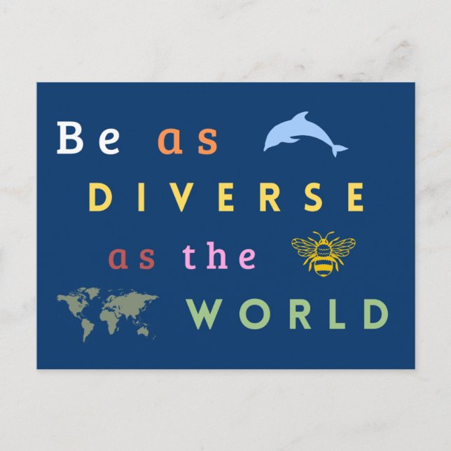 Be as diverse as the world postcard (Front)
