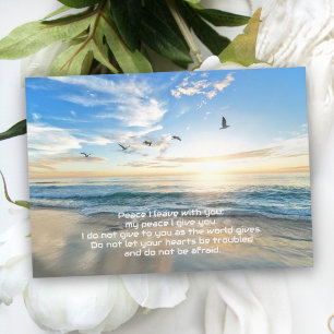 Be At Peace Christian Scripture Beach Scene Card