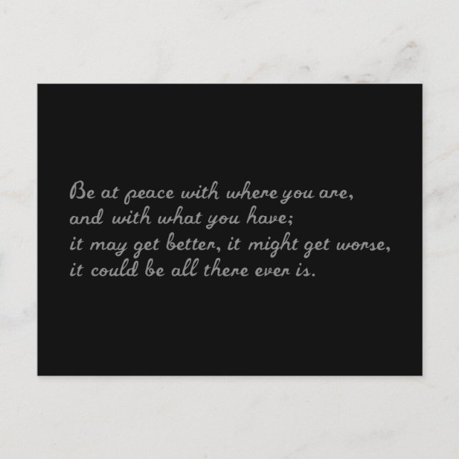 Be At Peace Postcard (Front)