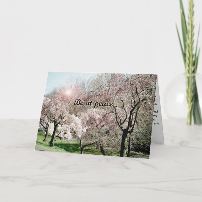 "Be at peace..." sympathy card (Front)