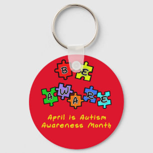 BE AWARE - April is Autism Awareness Month Key Ring
