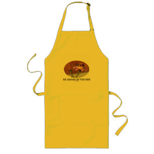 Be Aware Of The Bee (Bee On A Flower) Long Apron