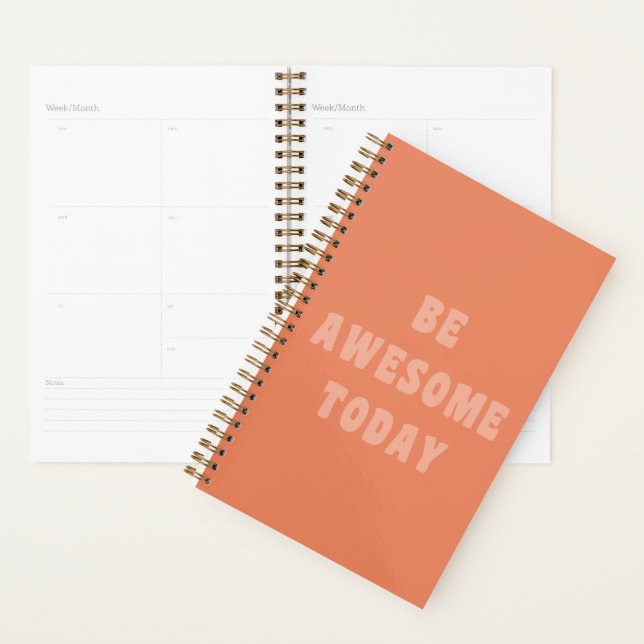 Be Awesome Inspirational Uplifting Saying in Blush Planner (Display)