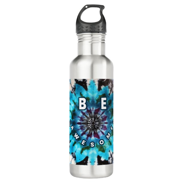 Be Awesome Tie Dye Design 710 Ml Water Bottle (Front)