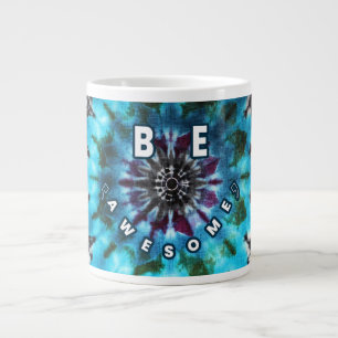 Be Awesome Tie Dye Design Large Coffee Mug