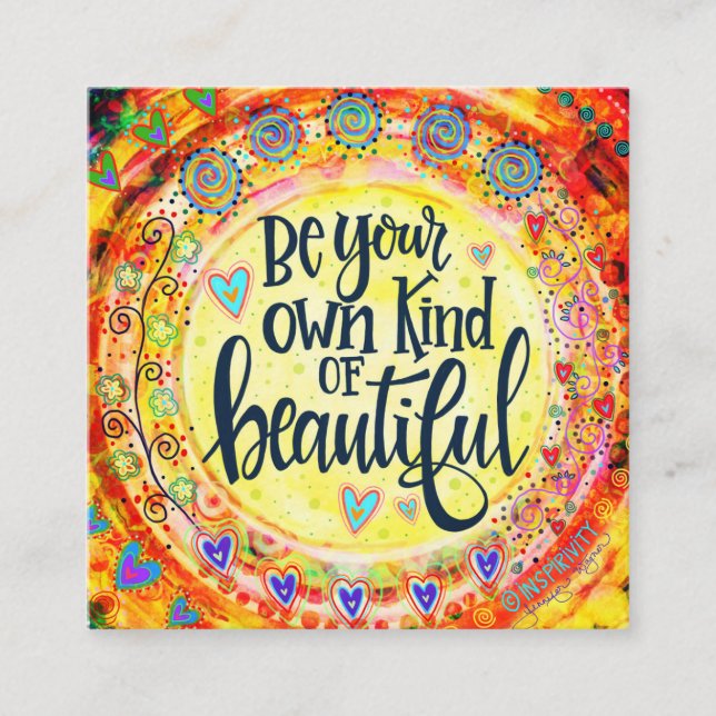 “Be Beautiful’ Inspirivity kindness cards (Front)