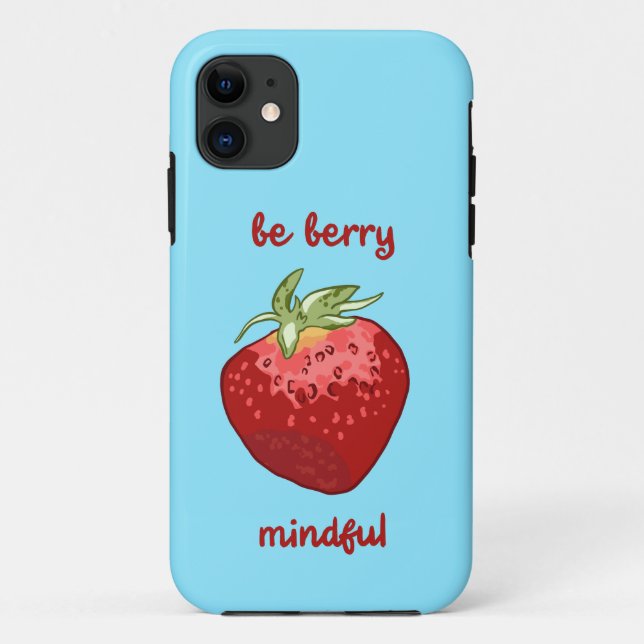 "Be Berry Mindful" Meditation Pun Case-Mate iPhone Case (Back)
