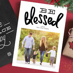 Be Blessed Christmas Religious Custom Photo Holiday Card