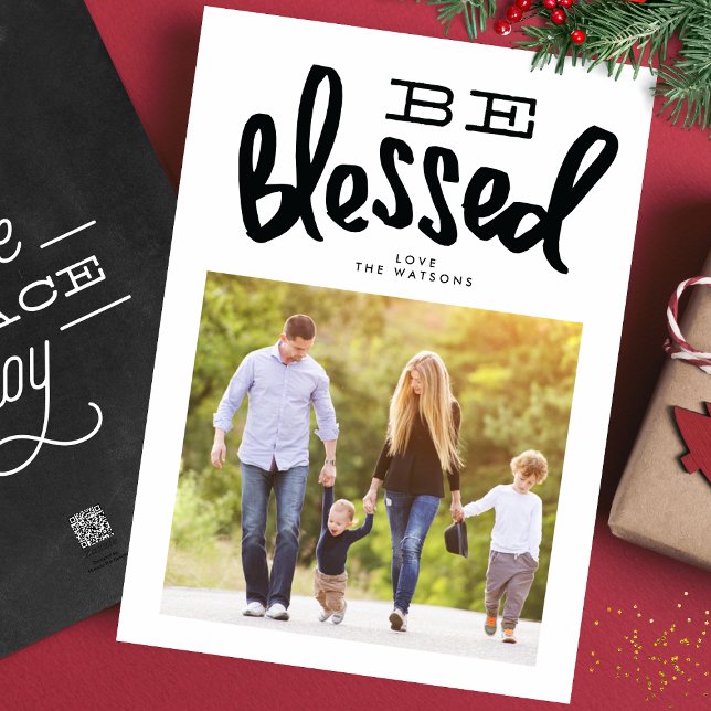 Be Blessed Christmas Religious Custom Photo Holiday Card (Creator Uploaded)
