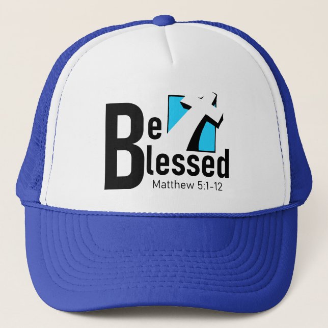 Be Blessed With Cross Trucker Hat/Cap Trucker Hat (Front)