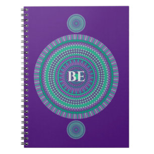 "BE" Blue/Green Custom Mandala Mantra Notebook