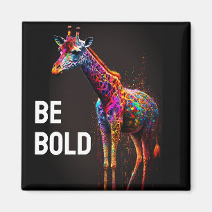 Be Bold Colourful Rainbow Giraffe Cute Zoo Animal  Magnet