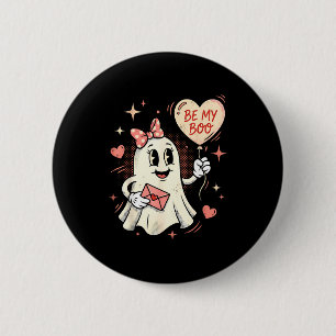 Be boo ghost heart balloon valentine love letter 6 cm round badge