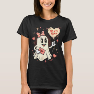 Be boo ghost heart balloon valentine love letter T-Shirt