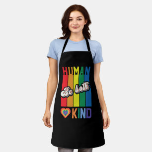 Be Both Human and Kind – Vintage Rainbow-Inspired Apron