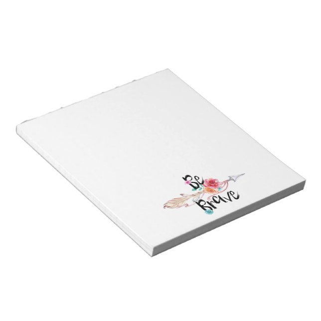 Be Brave Arrow with Flowers Notepad (Angled)