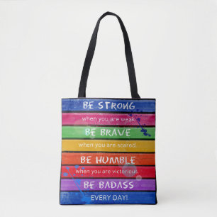 BE BRAVE. Be Strong.- Rainbow - Handbag