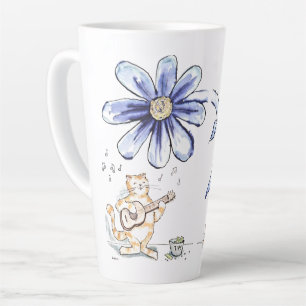Be Brave Cat Musician Latte Mug
