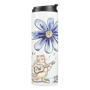 Be Brave Cat Musician  Thermal Tumbler