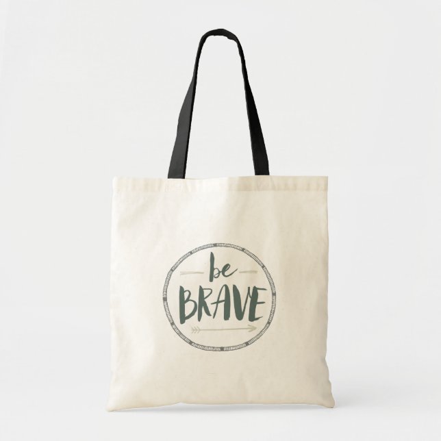 Be Brave Feather & Arrows Tote Bag (Front)