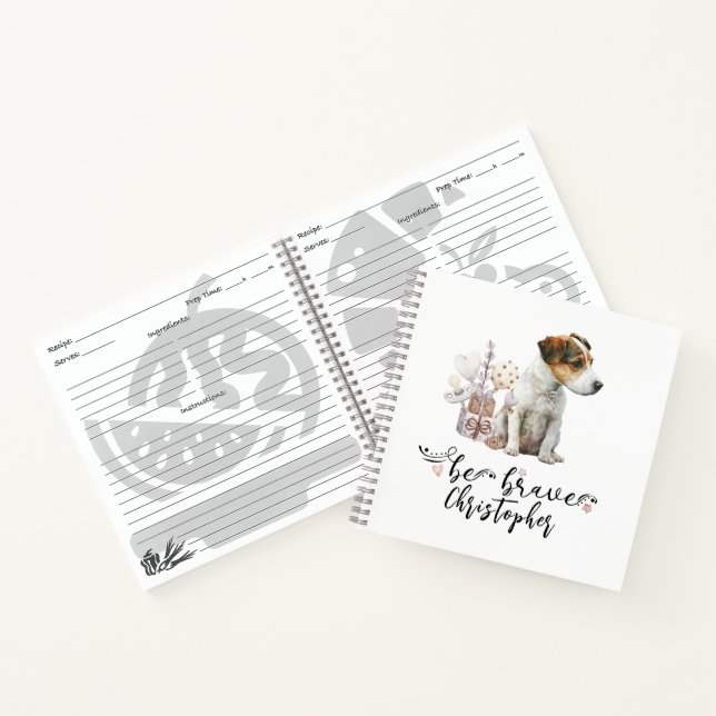 Be Brave Jack Russell Puppy Personalised Notebook (Inside)