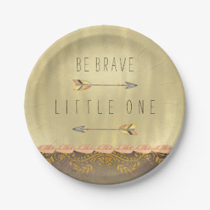Be Brave Tribal Arrow Baby Shower Paper Plate