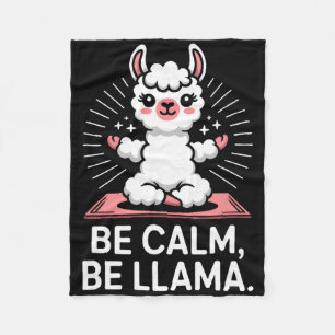 Be Calm Be Llama Meditation Yoga _2  Fleece Blanket