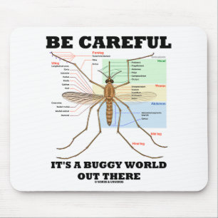 Be Careful It's A Buggy World Out There (Mosquito) Mouse Pad